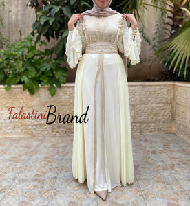 Wonderful Ivory with Golden Details Kaftan