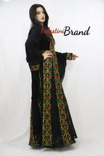 Stylish Layered Dark Green and Red Embroidered Tobe Dress With Lace Details