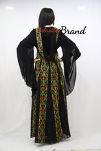 Stylish Layered Dark Green and Red Embroidered Tobe Dress With Lace Details