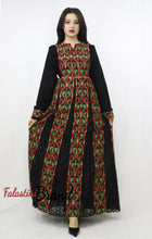 Stylish Layered Red And Green Embroidered Tobe Dress With Lace Details