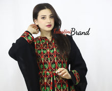 Stylish Layered Red And Green Embroidered Tobe Dress With Lace Details