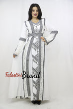 Two Pieces Amazing White And Black Palestinian Embroidered Dress