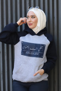 Gray Blozty Falasteniah Hoodie Sweatshirt (Bet-thalli enti el3enwan)