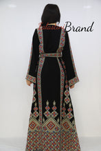 Unique Diamond Silver Embroidered Palestinian Dress