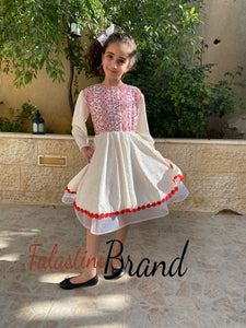 Little Girl Palestinian Embroidered Black Velvet Dress