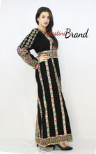 Black Floral Palestinian Embroidered Thobe