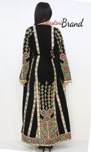 Black Floral Palestinian Embroidered Thobe