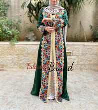 2 Pieces Moroccan Like Kaftan Dress with Palestinian Embroidery